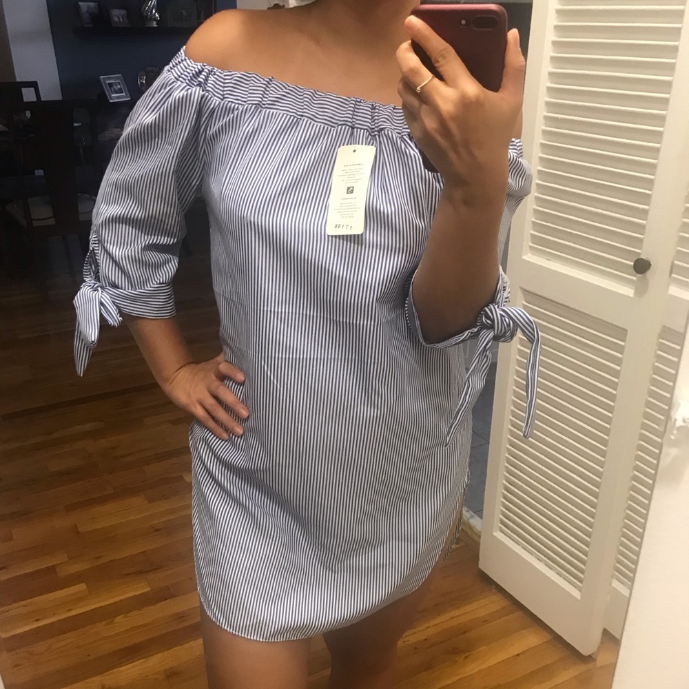 Italian stripped tunic shirt dress